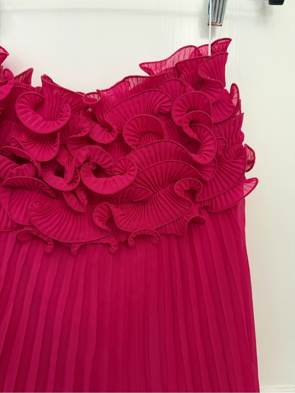 Commense Fuchsia Ruffled Strapless Mini Dress - Picture 2 of 3